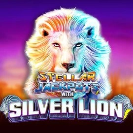 Stellar Jackpots with Silver Lion online game logo by Lightning Box Game on fortunecasino.sk